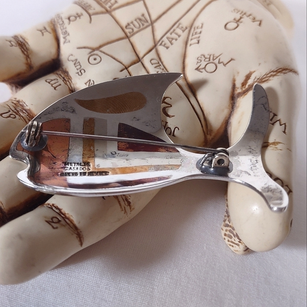 Vintage Pre MCM Metales Casados Made in Mexico Fish Brooch - Picture 9 of 13
